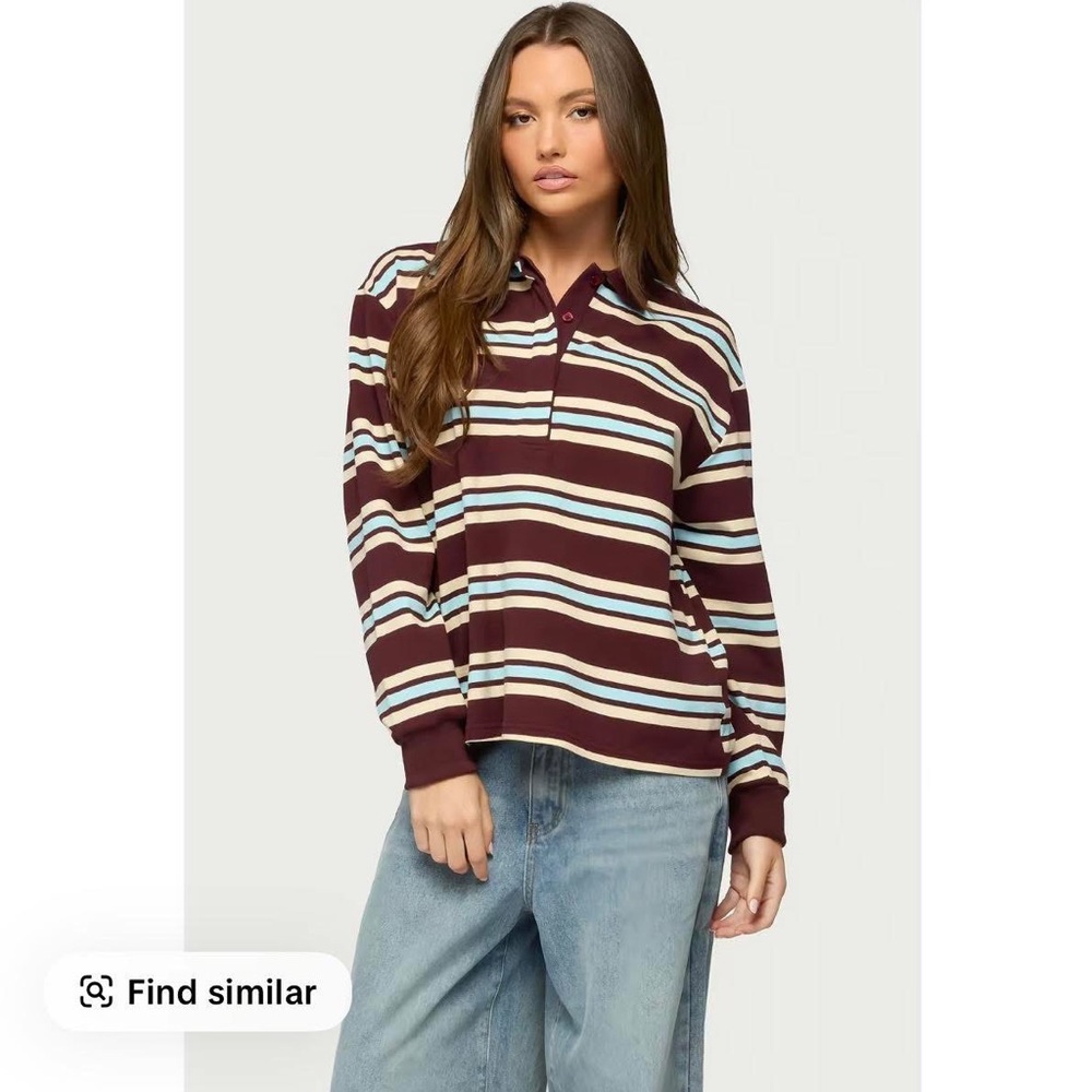 Striped Burgundy Women's Top